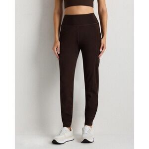 Quince Women's Whistler Mid-Rise Thermal Joggers‎ in Espresso Brown Size Small